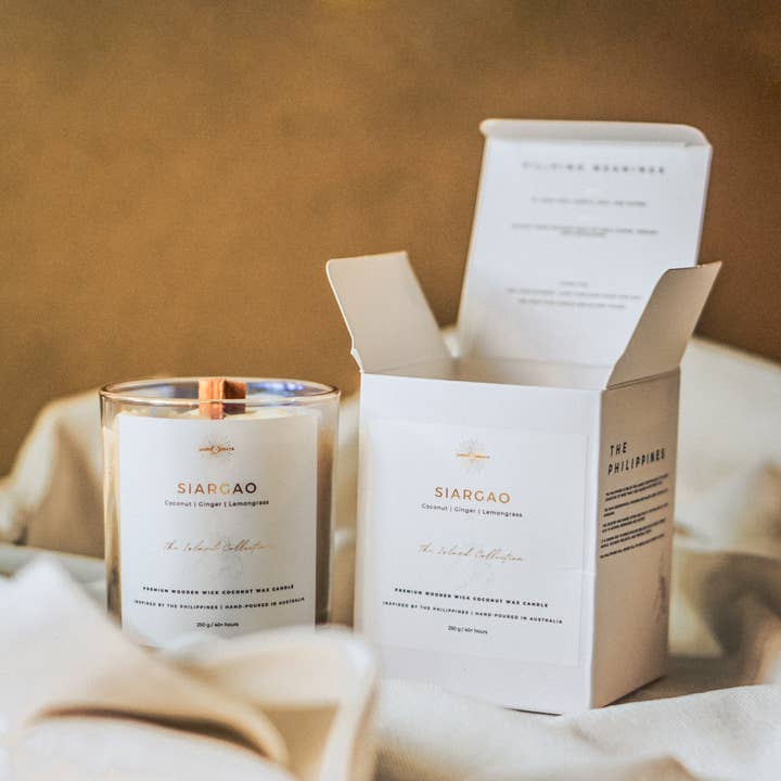 Santo and Hiraya - Wholesale Jar/Filled Candle - SIARGAO Premium Wooden Wick Coconut Wax Candle3