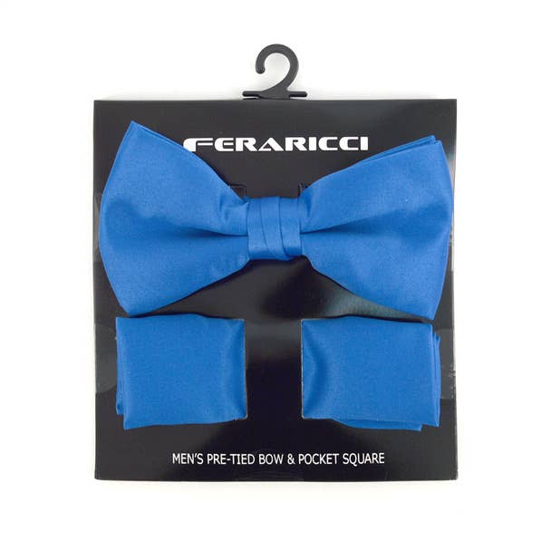 Selini New York - Wholesale Bow Tie - Men's - 100% Poly Satin Men's Banded Bow Tie and Hanky18