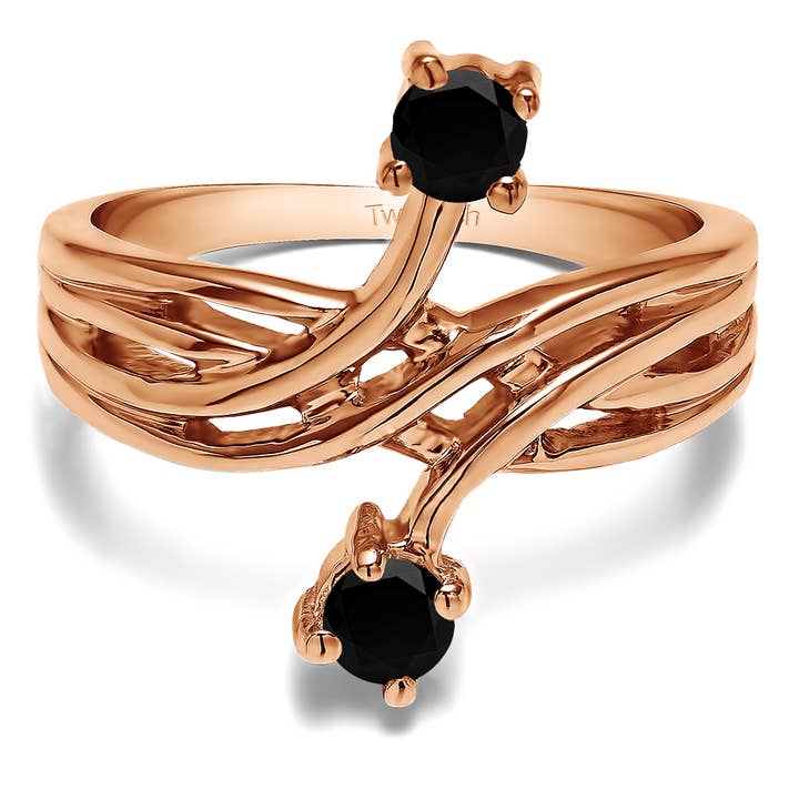 10k Gold and Black Diamonds Promise Ring BK0-PR-0168-RG-F for wholesale by TwoBirch