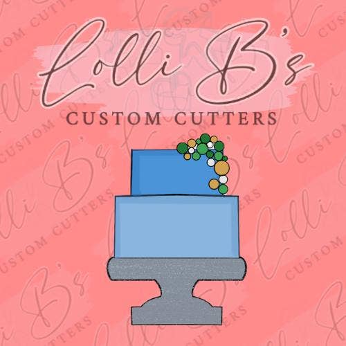 Présentoir à gâteau d'anniversaire avec bulles et emporte-pièce à fondant pour la vente par Lolli B Custom Cutters