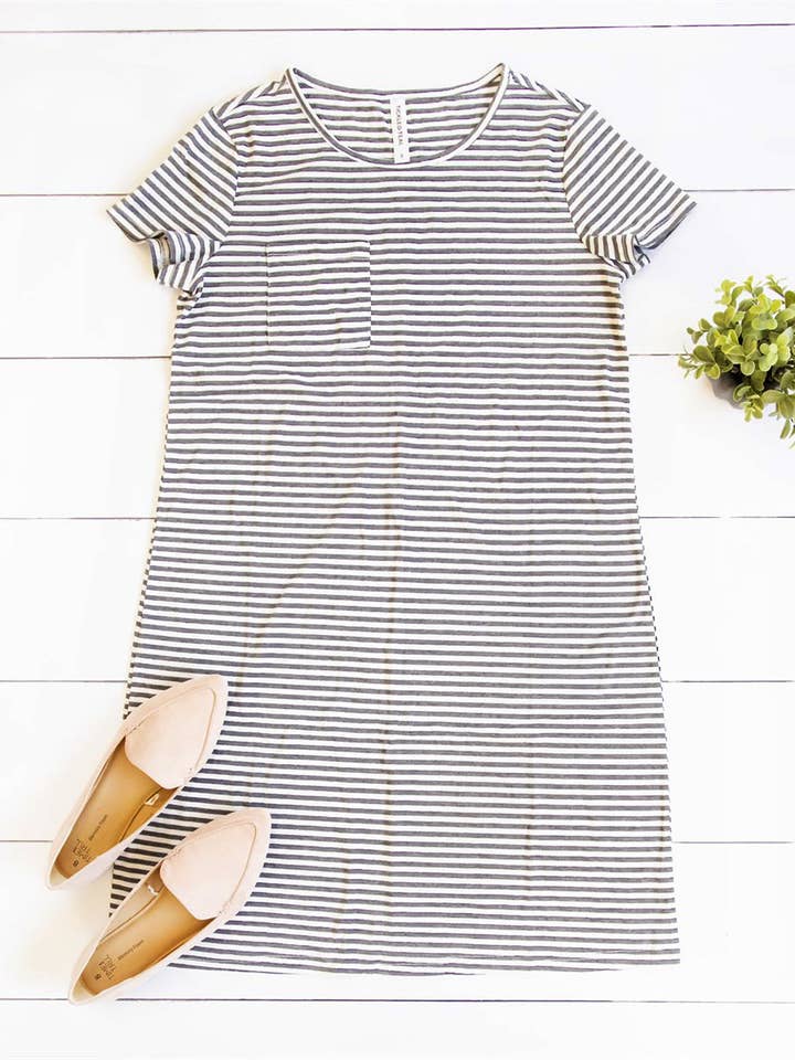 Tickled Teal - Wholesale Dress - Women's - Kami Pocket T-shirt Dress