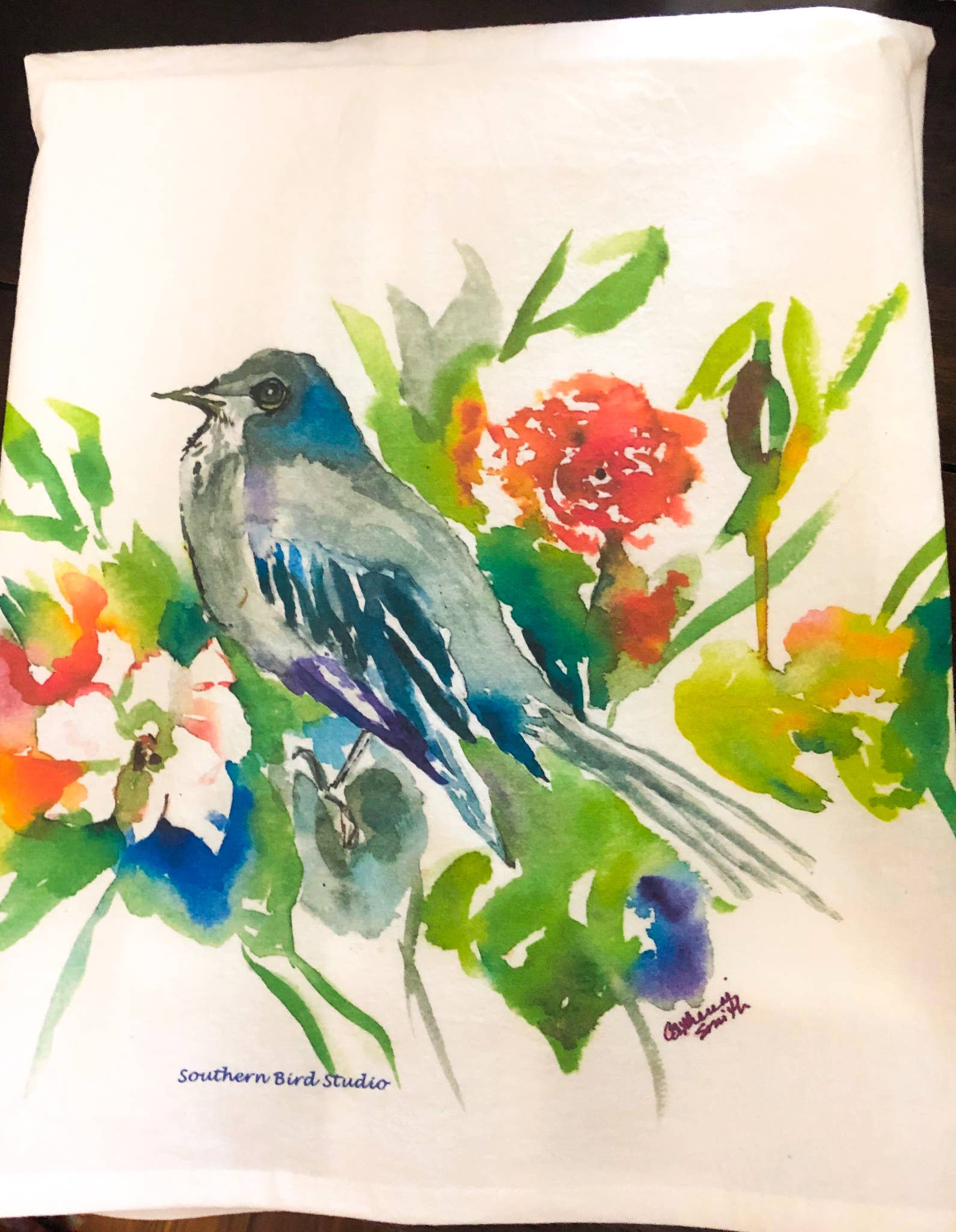 Southern Bird Studio - Wholesale Tea Towel - Mockingbird Tea Towel2