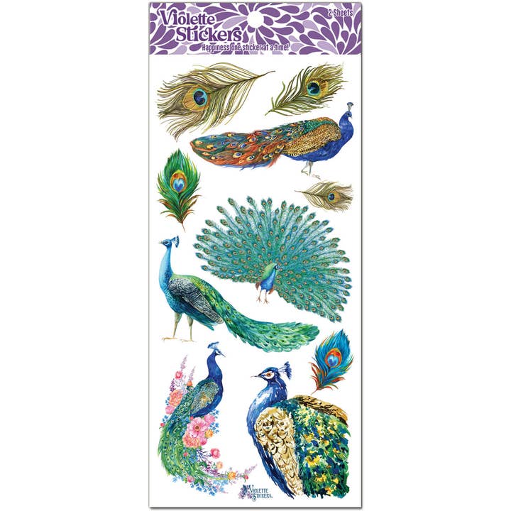Violette Stickers - Wholesale Sticker - C129 Peacock Feather Stickers