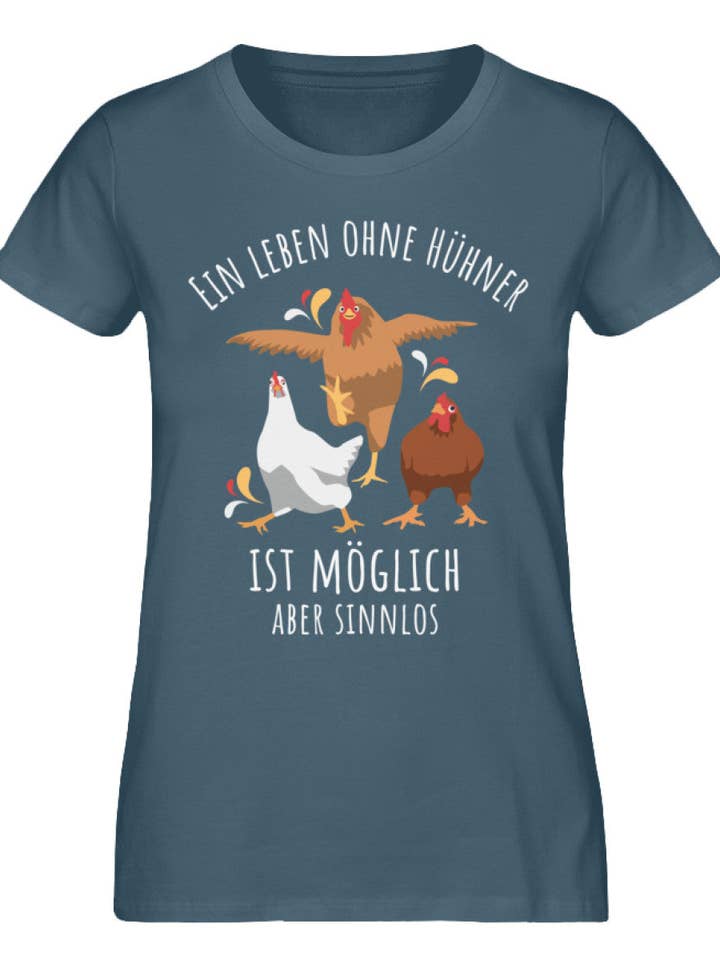 GARTENFAN - Wholesale Screen Printed T-Shirt - Women's - A life without chickens - women's premium organic shirt3