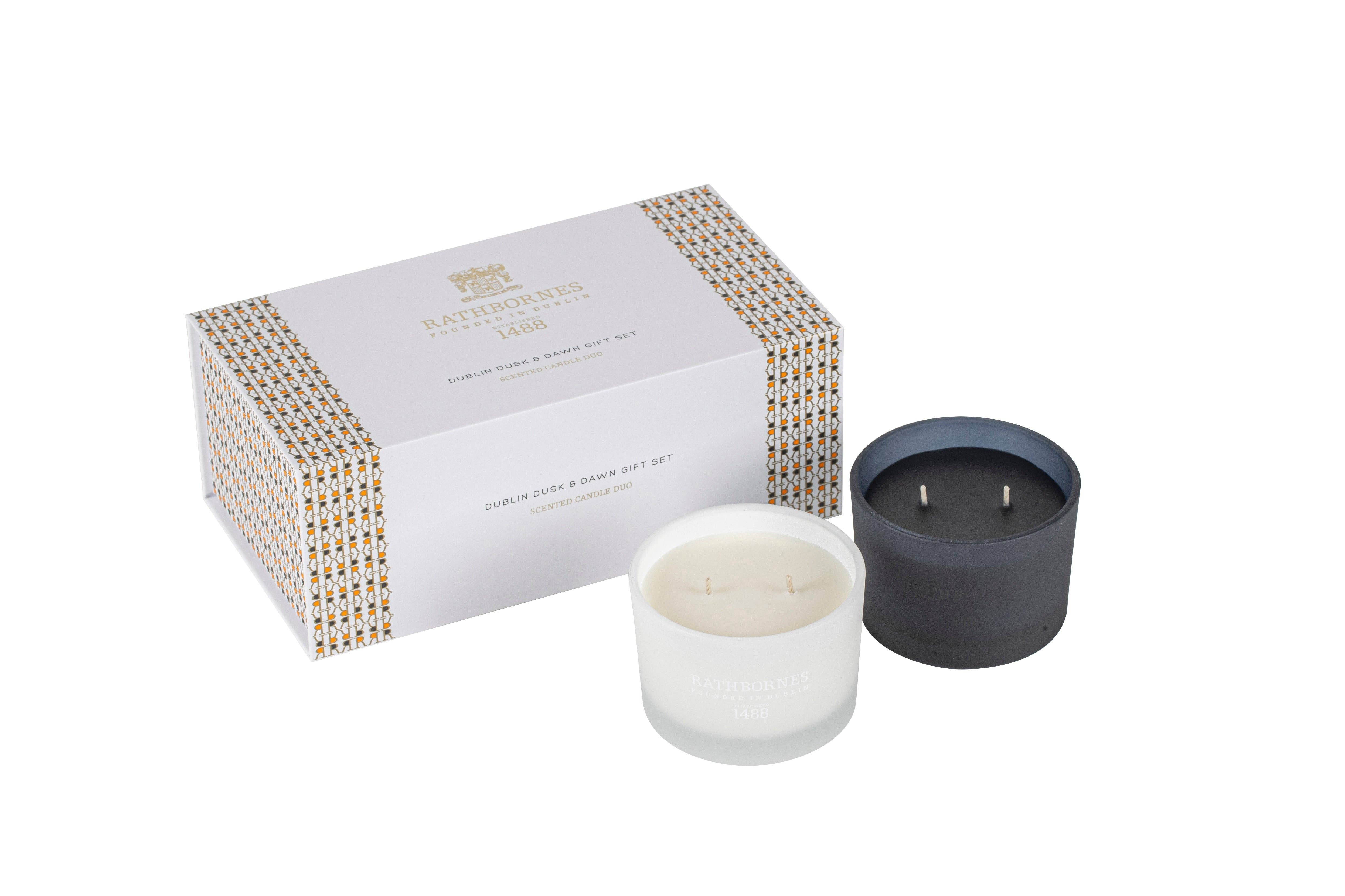 Rathbornes 1488 - Wholesale Pot/gevulde kaars - Dublin Dawn & Dusk klassieke cadeauset met 2 lonten2