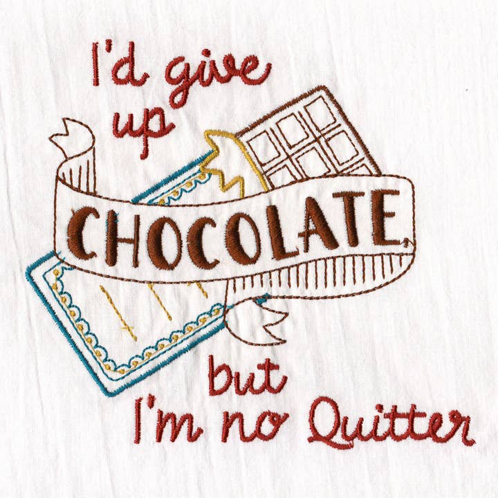 Aunt Martha's® Dirty Laundry Tea Towel - I'm No Quitter for wholesale by Colonial Patterns, Inc.