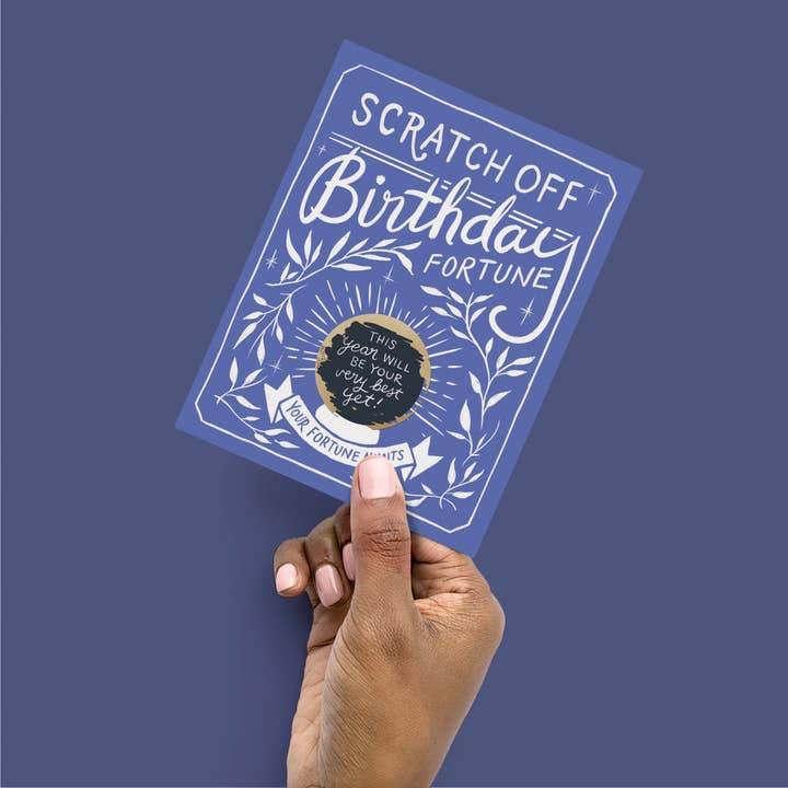 Inklings Paperie - Wholesale Birthday Card - Scratch-off Fortune Card - Blue Birthday6