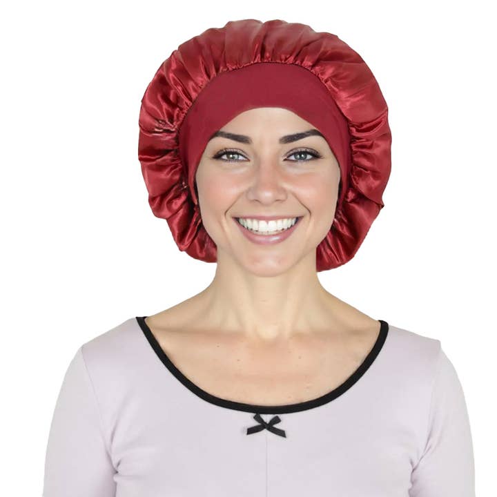 AK Brand - Wholesale Sleep cap / bonnet – women's - Satin Sleep Bonnet Wide Band Hair Protection Curly Hair15