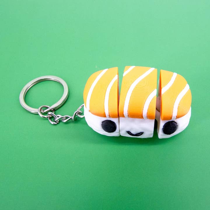 Llavero de comida antiestrés de sushi nigiri de salmón para venta al por mayor de Super Fantastic