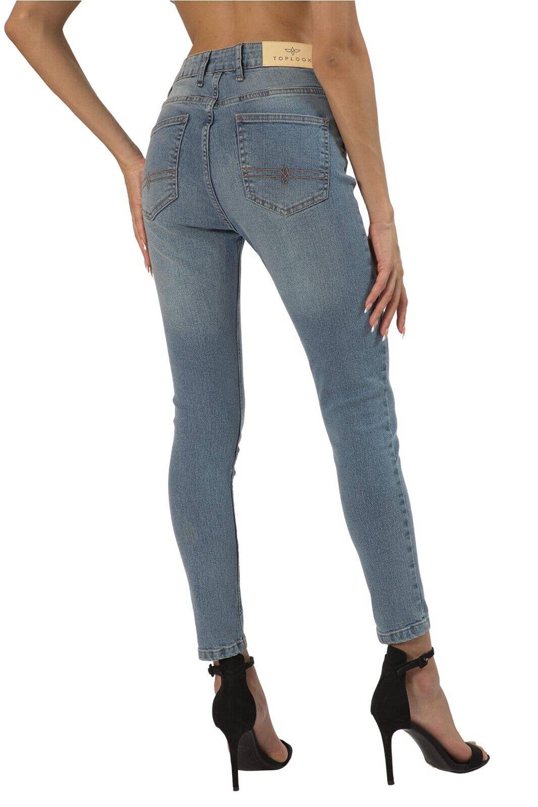 Medium Blå Dam Jeans Skinny Fit Stretch Womens Jeggings- Medium Blå för wholesale på Faire3