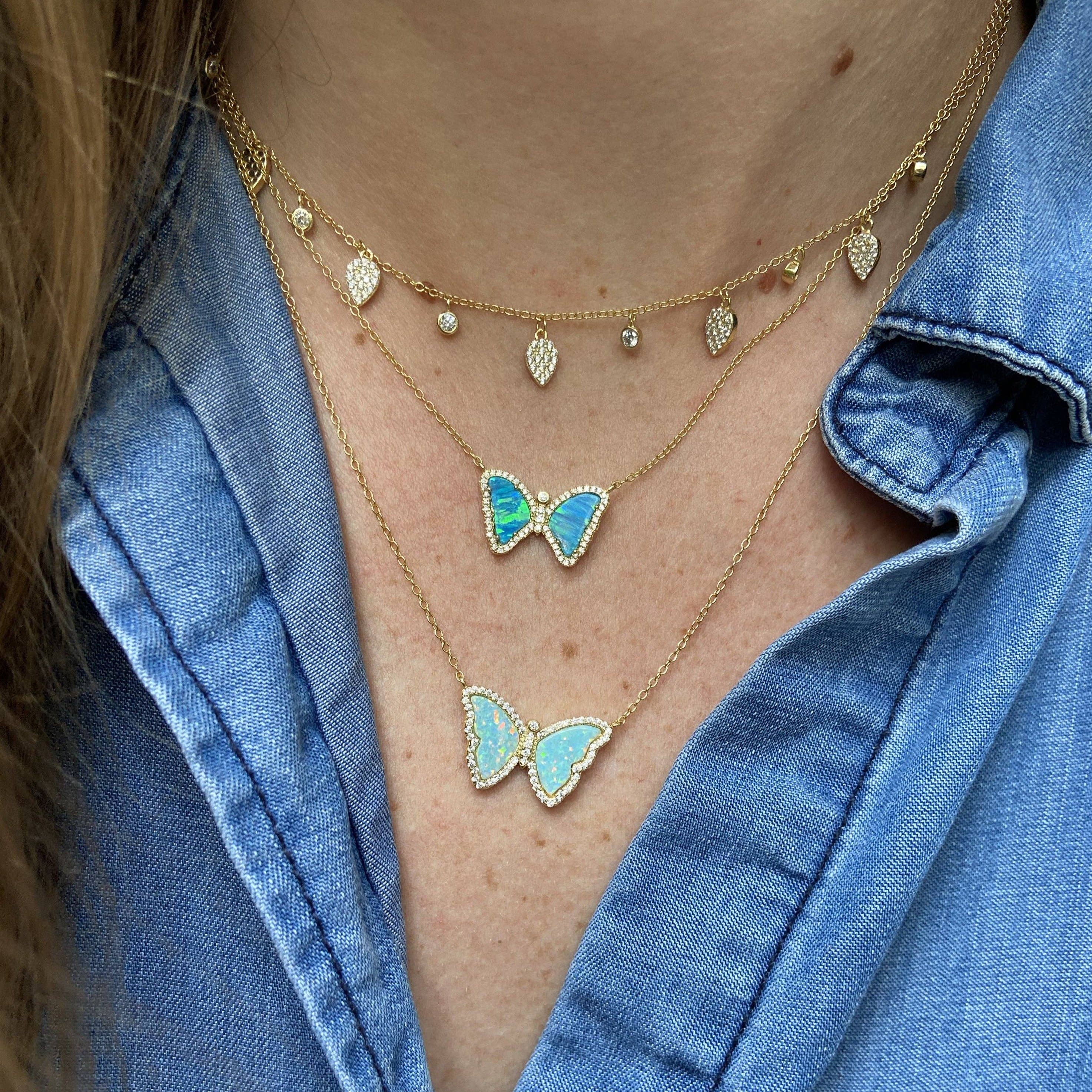 Kamaria Jewelry - Wholesale Pendant/Charm Necklace - Opal Butterfly Necklace With Crystals21