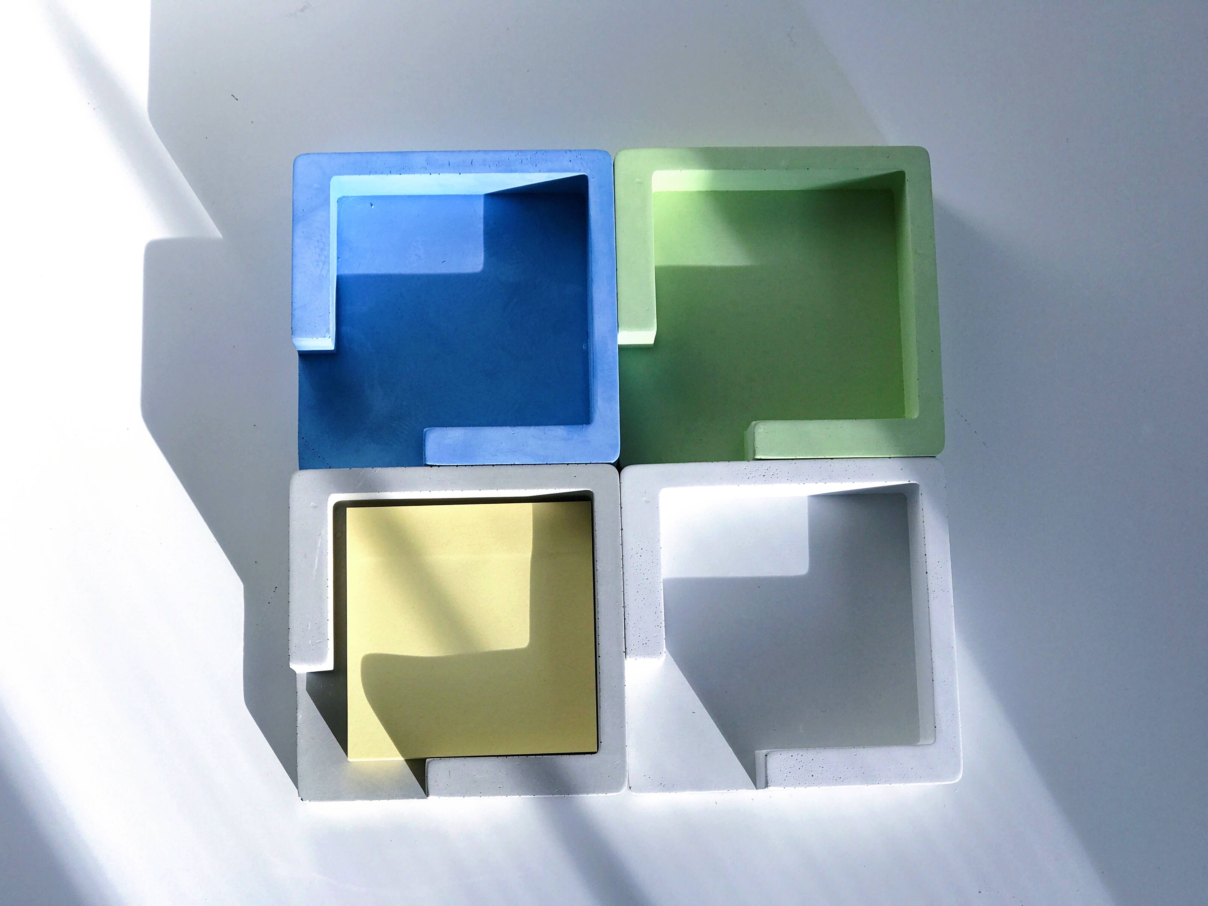 Weii Life Inc. – Engroshandel Skrivebordsindretning – Post‑IT Bemærk Cement Holder-Beton Sticky Note Cube Holder1