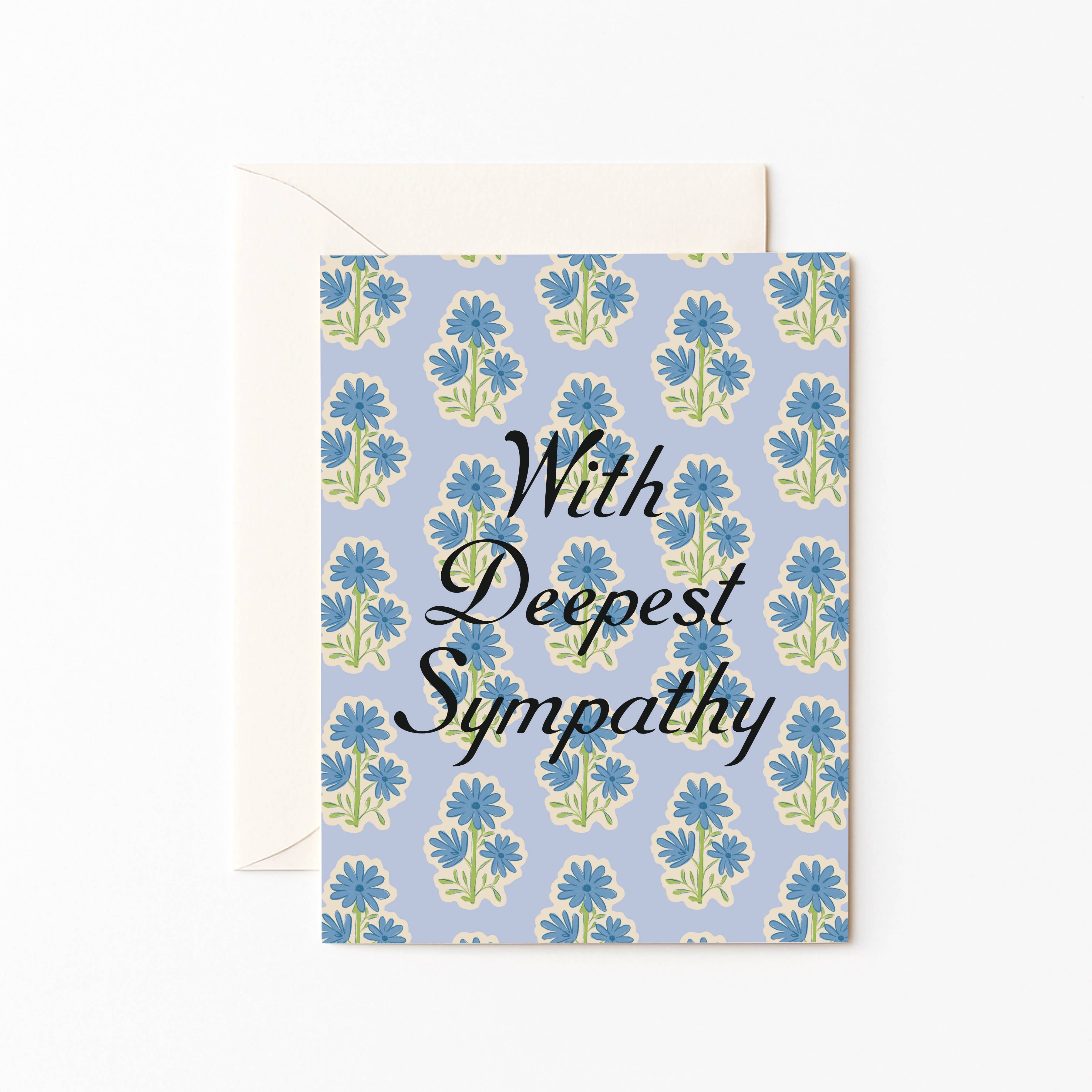 Olive and Lu Paper - Wholesale Sympathy Card - With Deepest Sympathy Block Print Card