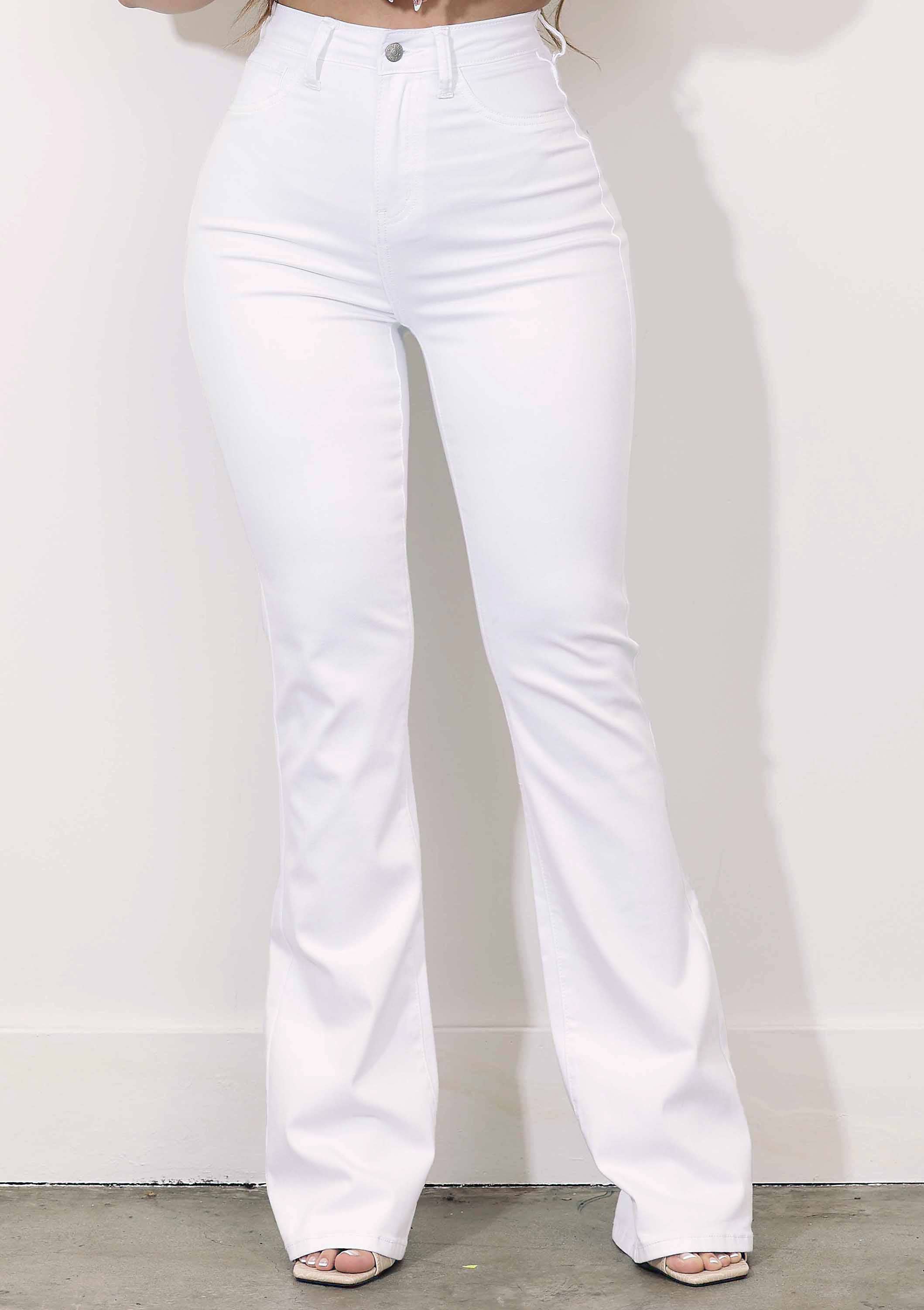 White Form Fitting Bootcut Jeans for wholesale on Faire0