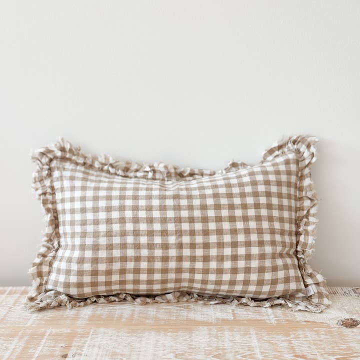 Ellenvale Trade - Vente Housse de coussin - Housse de coussin Hallie à carreaux marron clair, 50x301