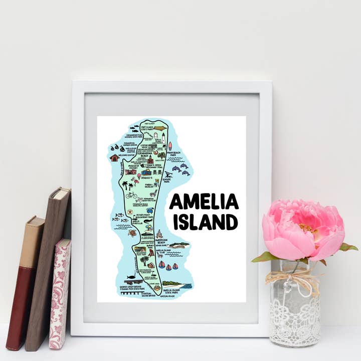 Whereabouts Shop – Engroshandel Kunsttryk – Amelia Island Kort Farve1