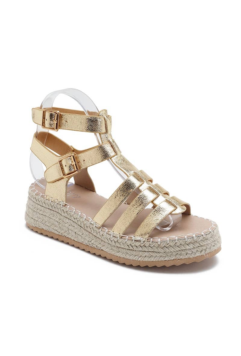 Joia Paris - Wholesale Sandals - Women's - Trendy multicolored flat gladiator espadrille H8-8889