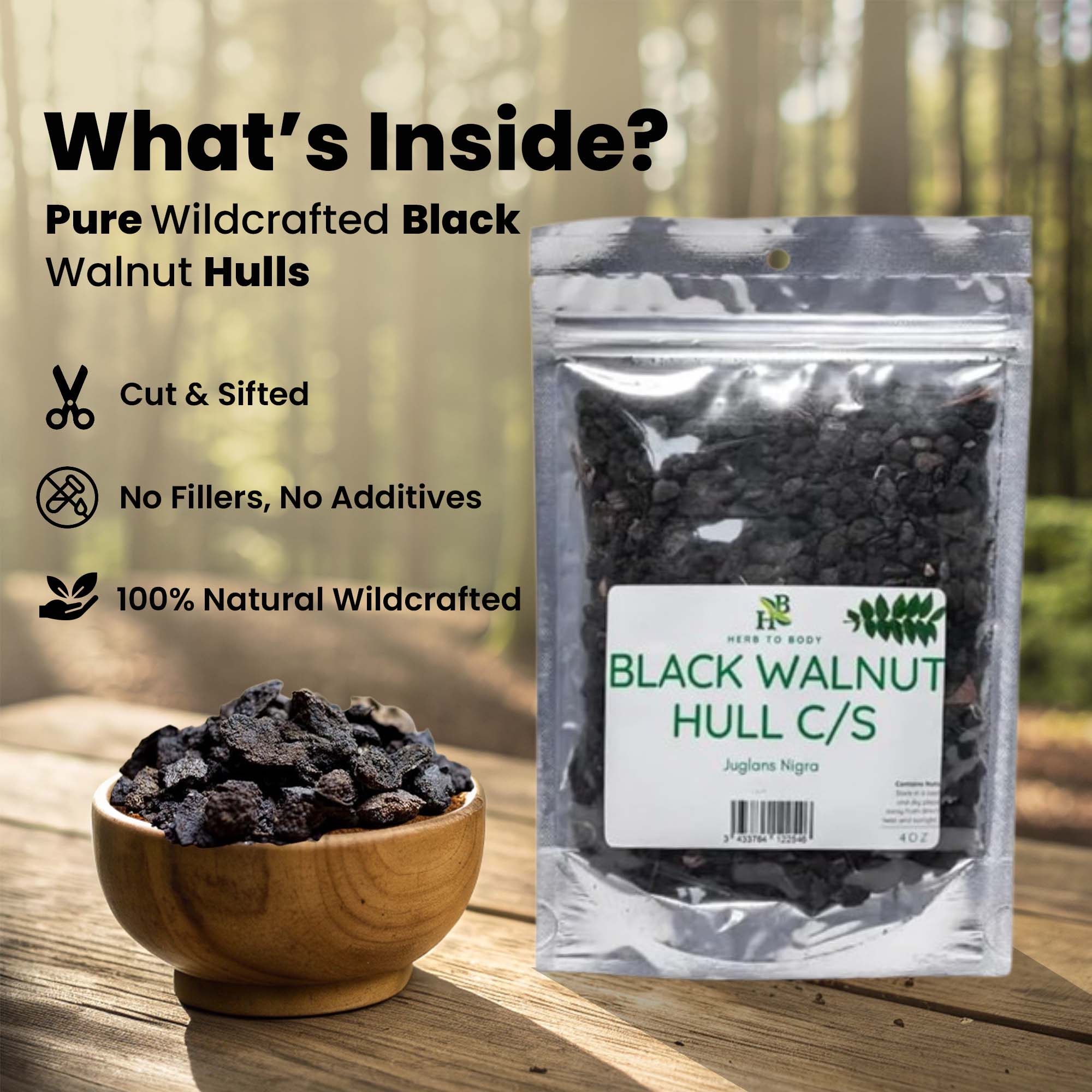 Herb To Body – wholesale Örter – Svart valnötsskal C/S 113g4