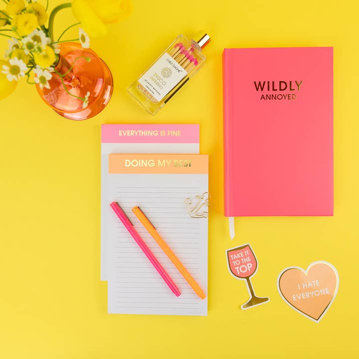 Chez Gagné - Wholesale Notepad - Doing My Best - Lined Notepad - Apricot - 65 perforated pages - 5x8 5