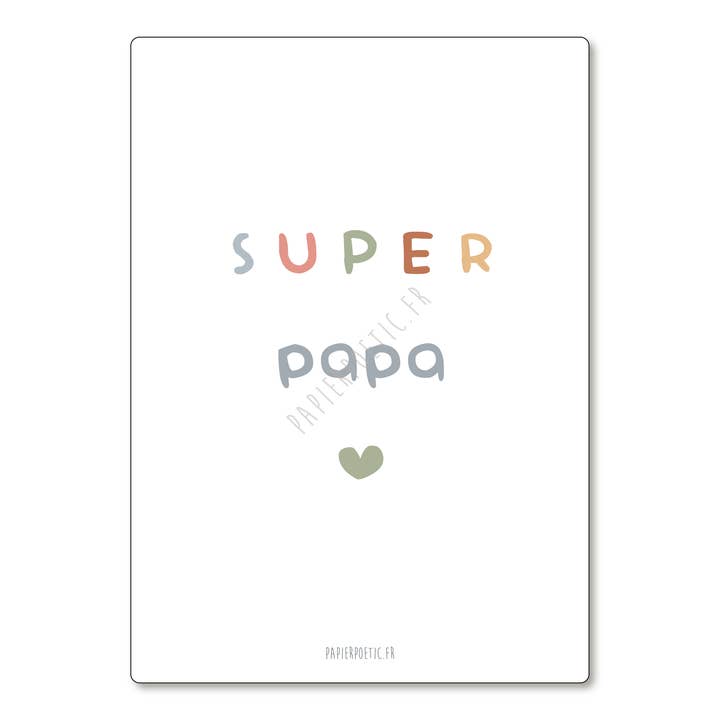 Card "Super Dad" for wholesale by Papier Poetic