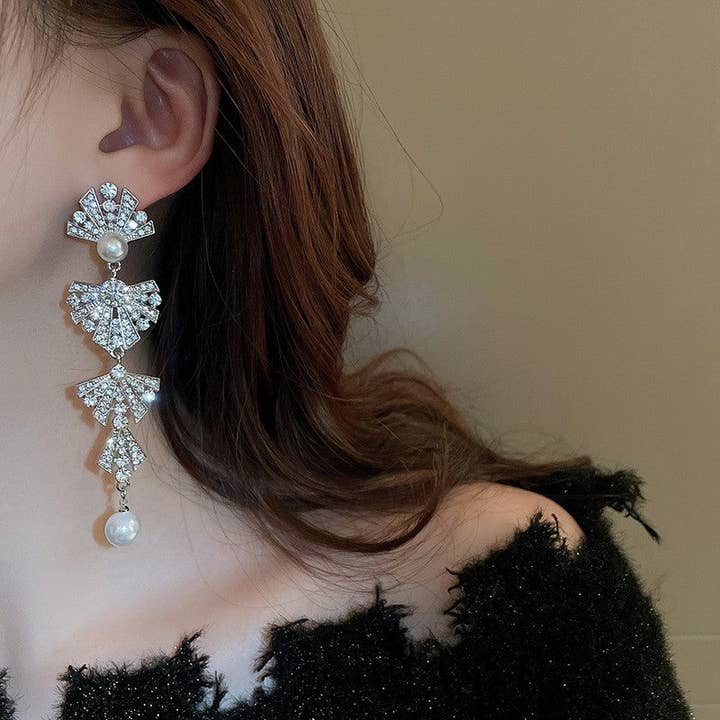 Diamant Sommerfugl Perle Kvast Øreringe for engroshandel hos Mirazshoes WholeSale