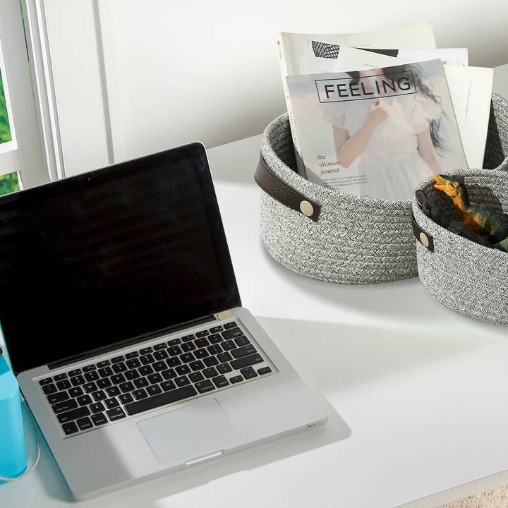 2 Pack Soft Woven Rope Basket for Storage and Organization for wholesale by Paul and Lucy