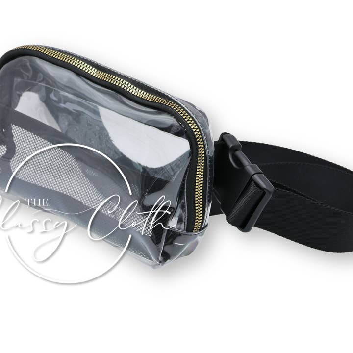 The Classy Cloth WS - Wholesale Belt Bag - Women's - Stadium Clear Belt Bag - Black RTS9