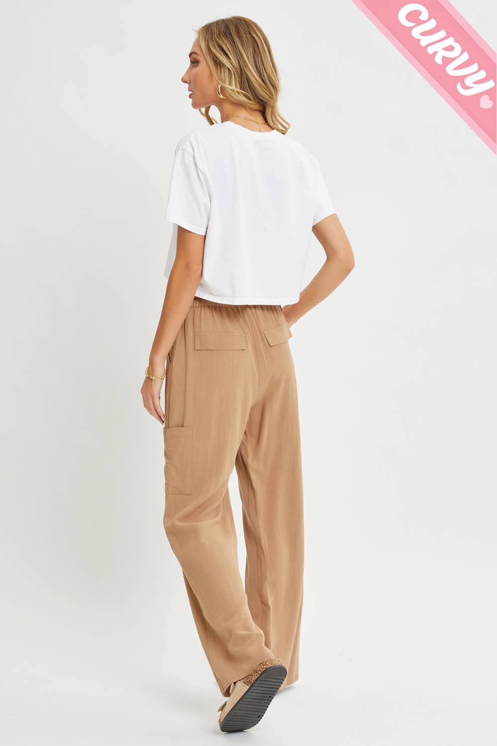 Sweet Lovely by Jen - Wholesale Pants - Women's - PLUS SIZE LINEN- BLEND PULL-ON-PANTS41