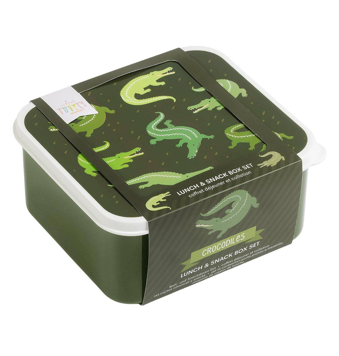 A Little Lovely Company - Vente Sac/boîte repas – enfant - Coffret déjeuner et collation : crocodiles, alligators3