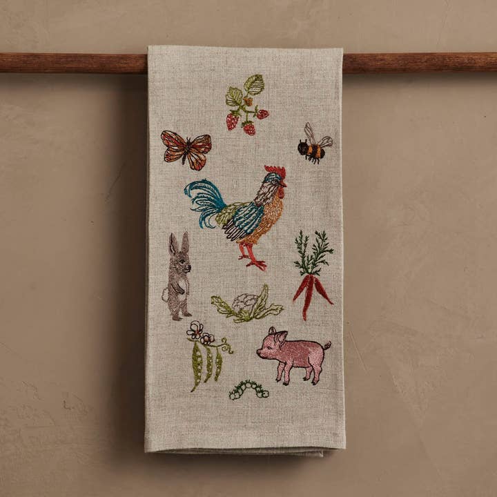 Garden Gathering Tea Towel for wholesale by Coral & Tusk