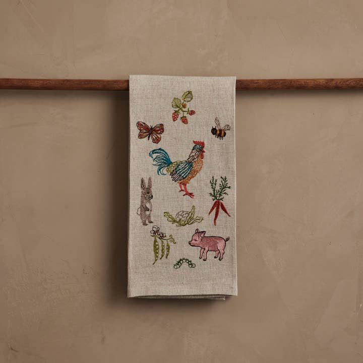 Garden Gathering Tea Towel for wholesale by Coral & Tusk