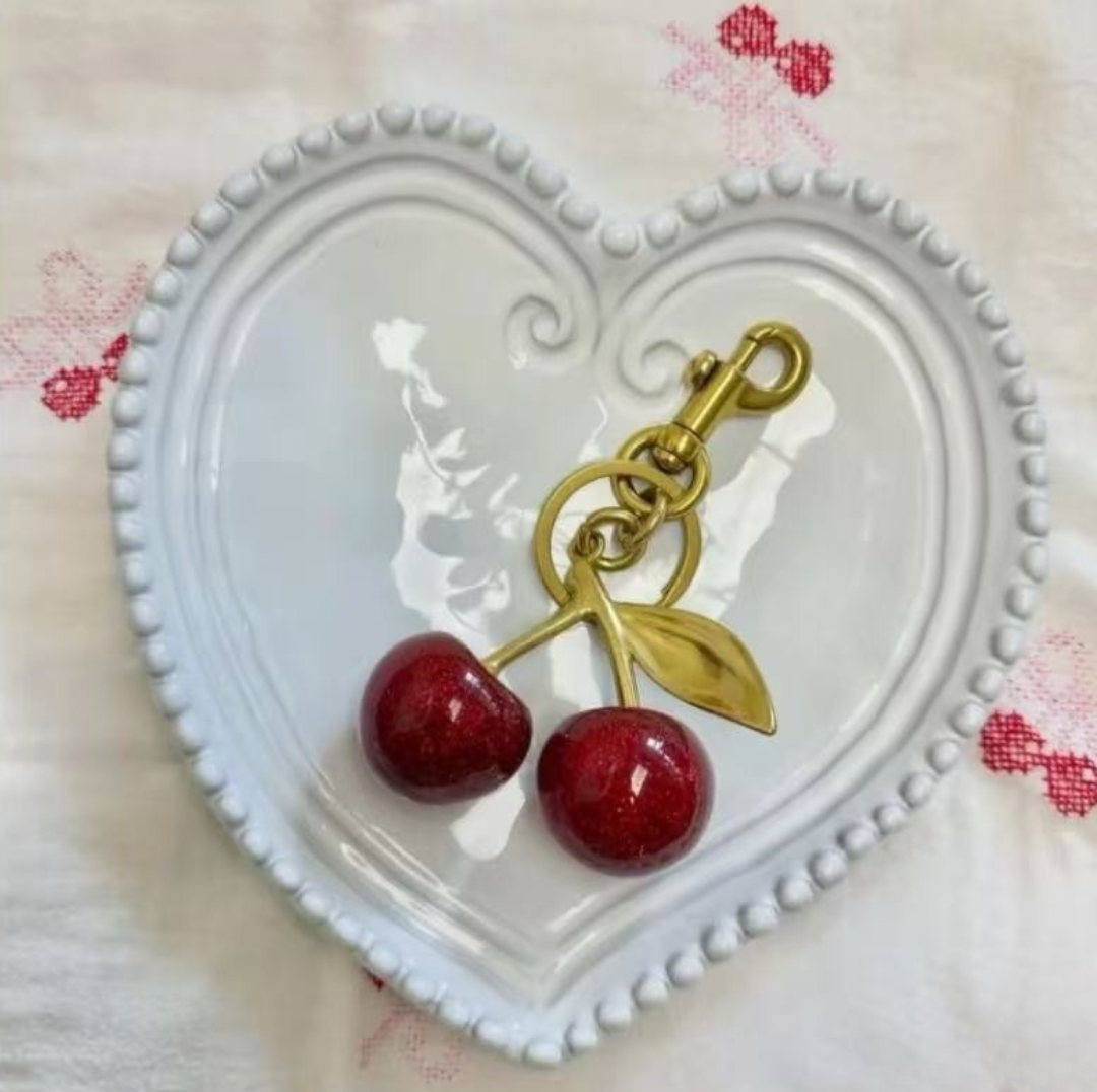 LadyJuneAccessories - Wholesale Keychain - Women's - Sparkling Cherry Bag Charm & Keychain6