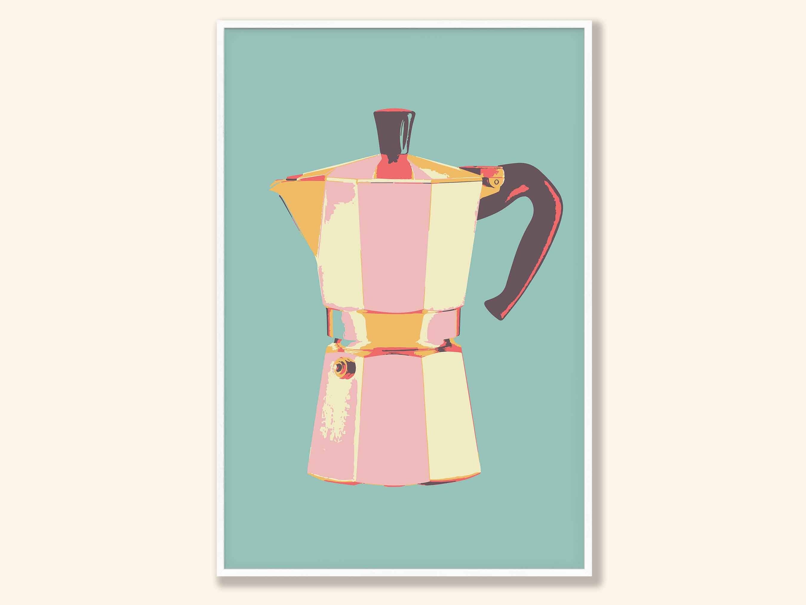 Newpencilbox Art - Wholesale Art Print - Retro Coffee Pot Art Print | Bold Pop Art Kitchen Decor0