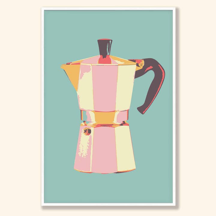 Newpencilbox Art - Wholesale Art Print - Retro Coffee Pot Art Print | Bold Pop Art Kitchen Decor