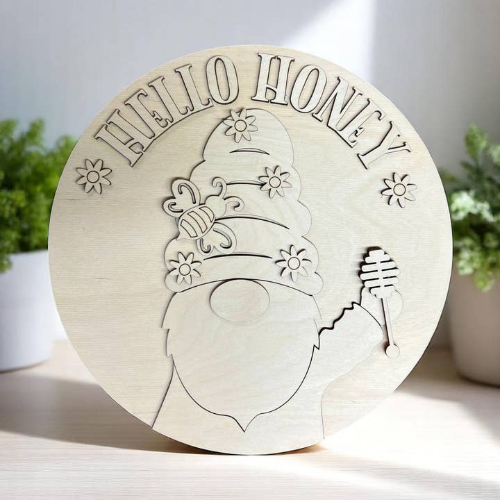 Hola Duende de Miel Redondo en Blanco para venta al por mayor de Crafty AF Studio