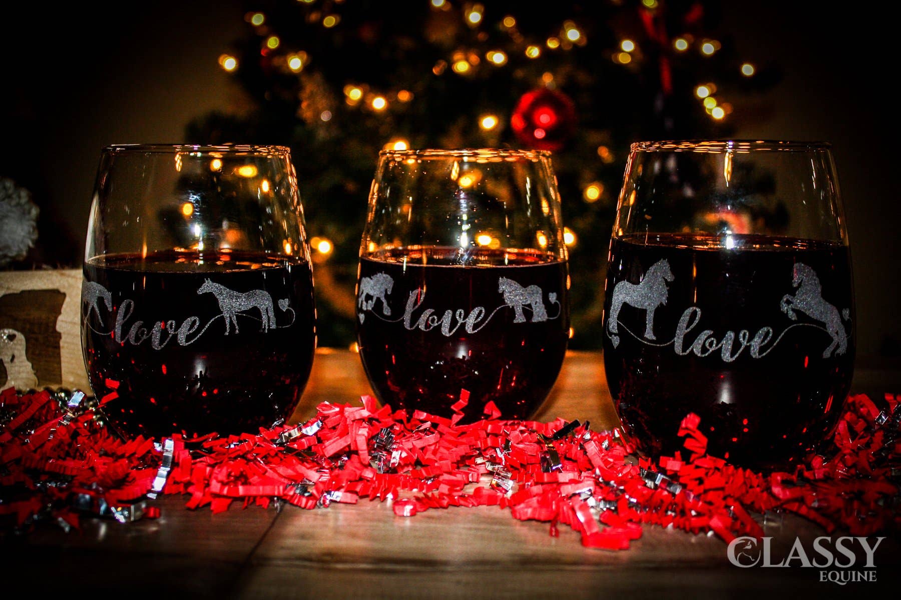Classy Equine - Wholesale Wine Glass - Quarter Horse Love Stemless Wine Glass4