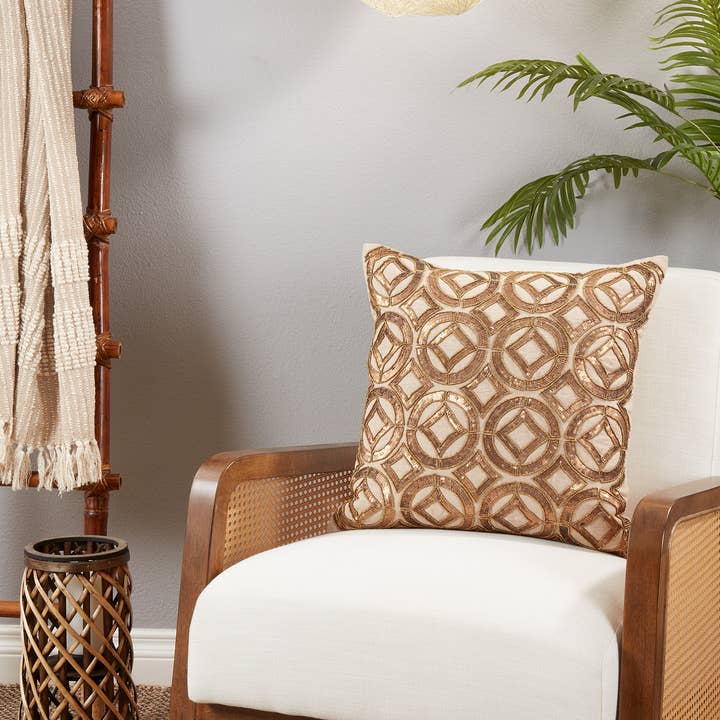 Sequined Throw Pillow for wholesale by Saro Lifestyle