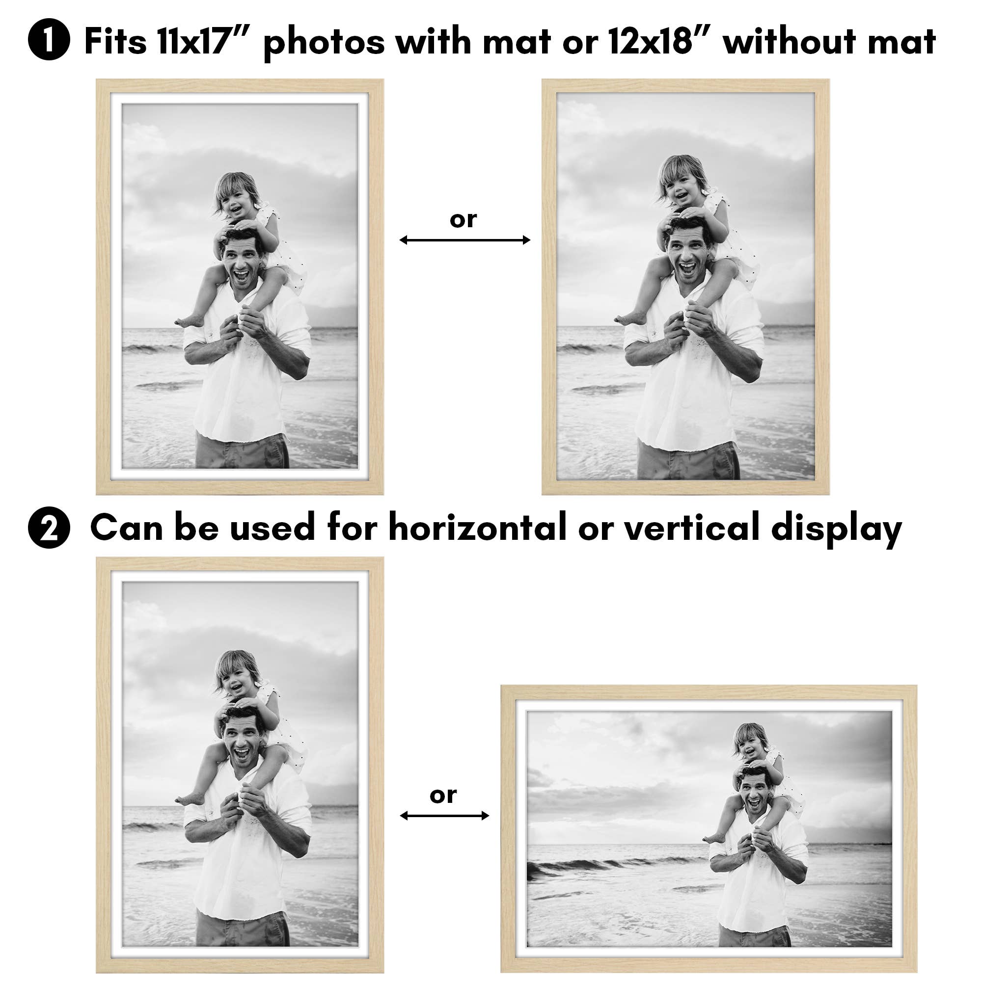 Americanflat - Wholesale Picture Frame - Americanflat 5 Pack Picture Frames With Mat Plexiglass Cover51