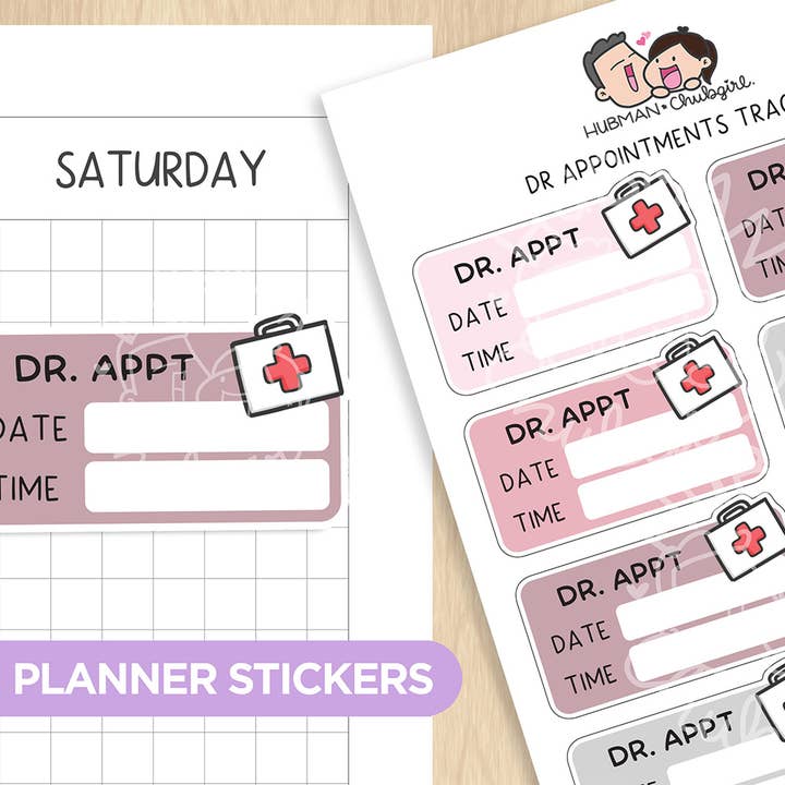 Dr. Appointments Tracker Planner Stickers for wholesale by hubmanchubgirl.