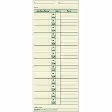 TOPS Yellow Time Cards, 3.5x8.5", Green Print, 500/Box for wholesale by Everyday Supply Co