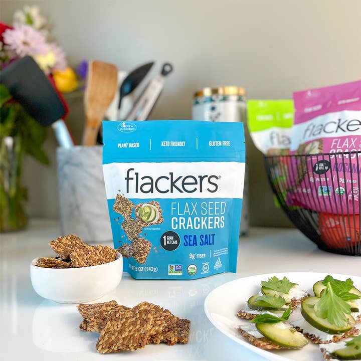 Dr. In The Kitchen, LLC - Wholesale Crackers - Flackers Organic Flax Seed Crackers, Sea Salt