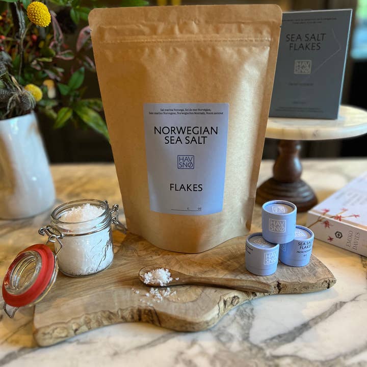Norwegian Flake Salt 500g Chef's Bag for wholesale by Havsnø Norwegian Sea Salt