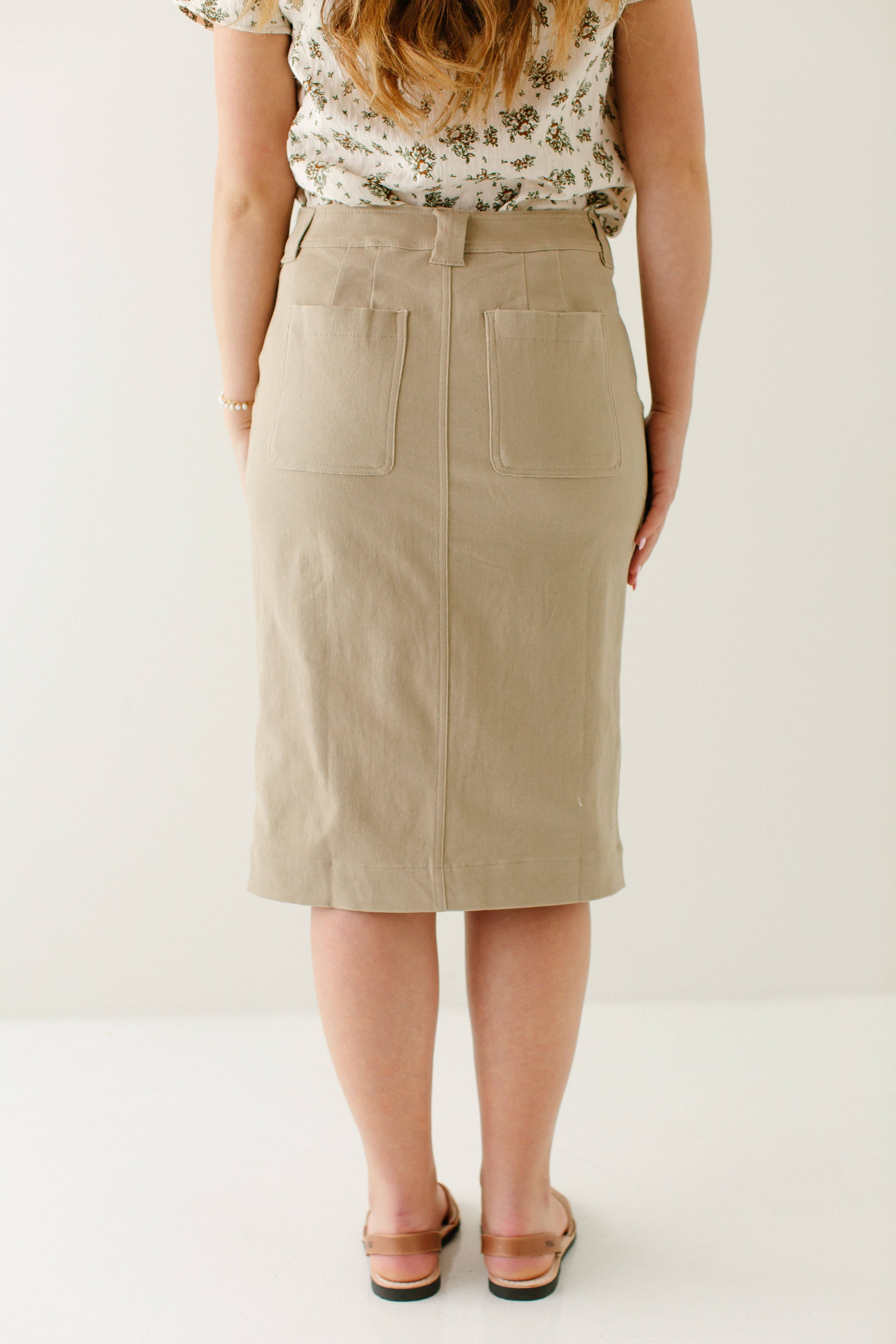 The Main Street Exchange - Wholesale Skirt - Women's - 'Adrian' Classic Denim Midi Skirt FINAL SALE13