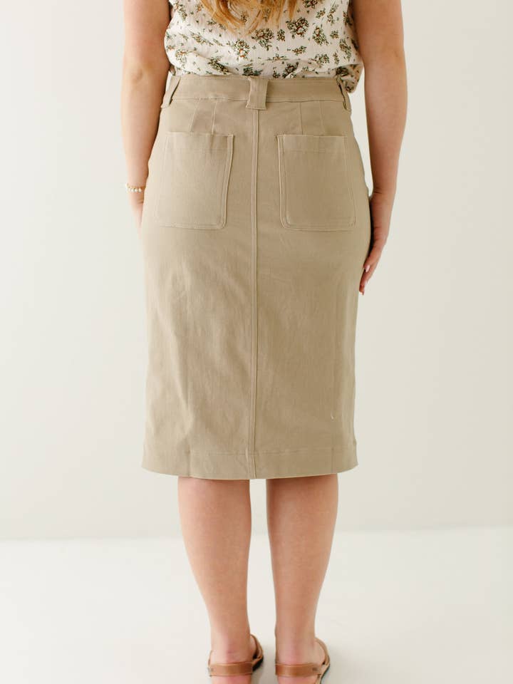 The Main Street Exchange - Wholesale Skirt - Women's - 'Adrian' Classic Denim Midi Skirt FINAL SALE13