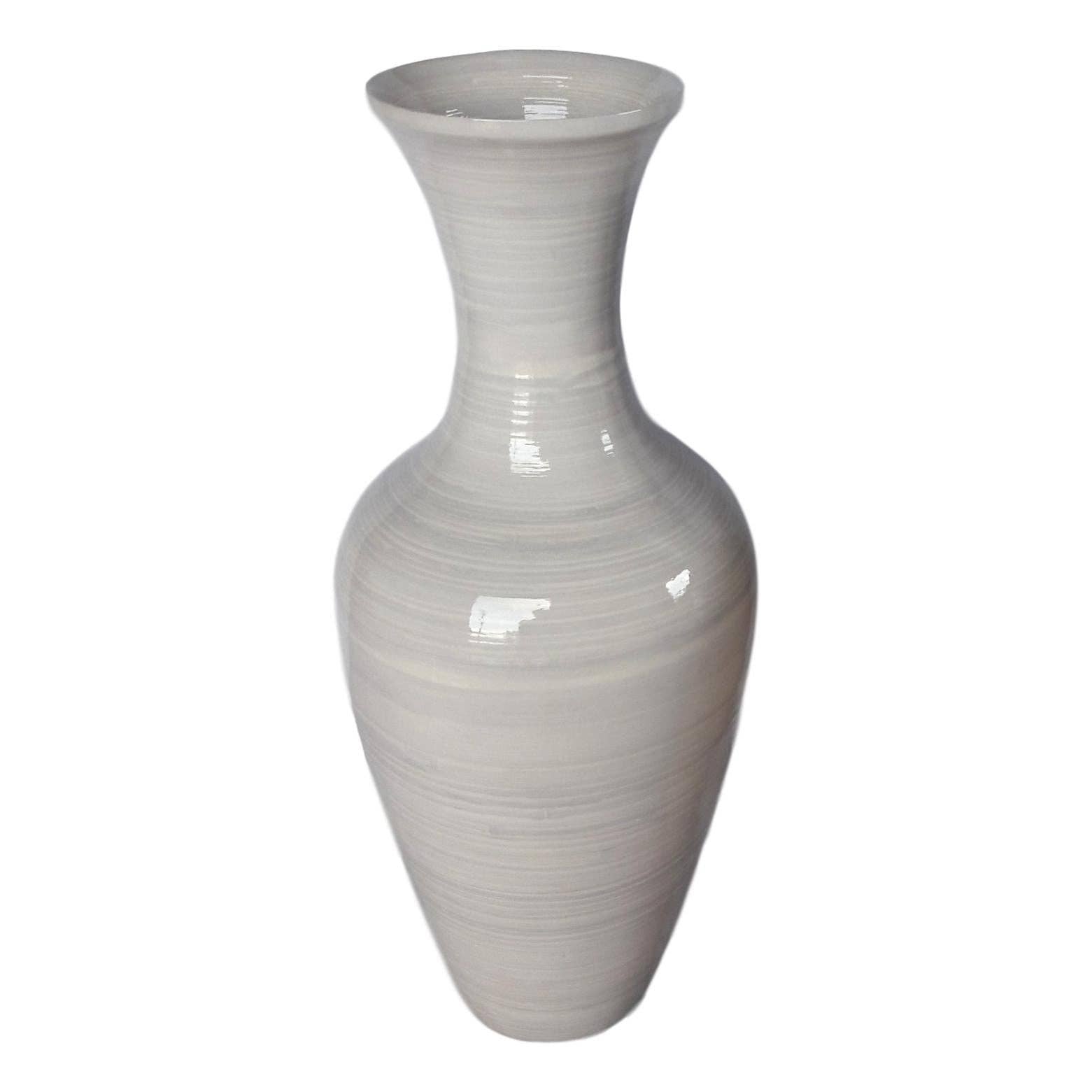 Marissa's Gifts - Wholesale Vase - White handmade bamboo vase 60cm tall floor or table vase5