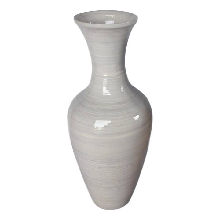 Marissa's Gifts – wholesale Vase – White handmade bamboo vase 60cm tall floor or table vase5