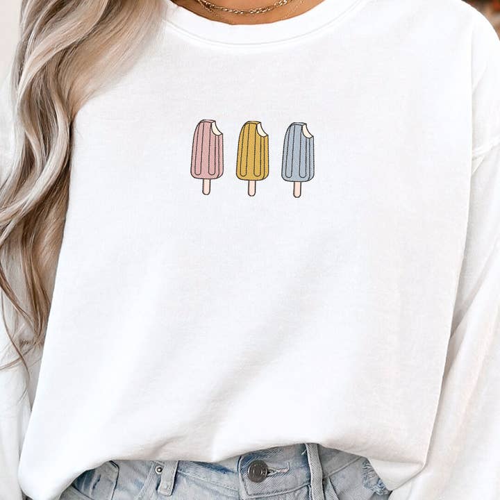 Popsicle Embroidered Comfort Colors Sweatshirt and other Purchase Wholesale popsicle sleeves. Free Returns & Net 60 Terms on Faire trending on Faire.