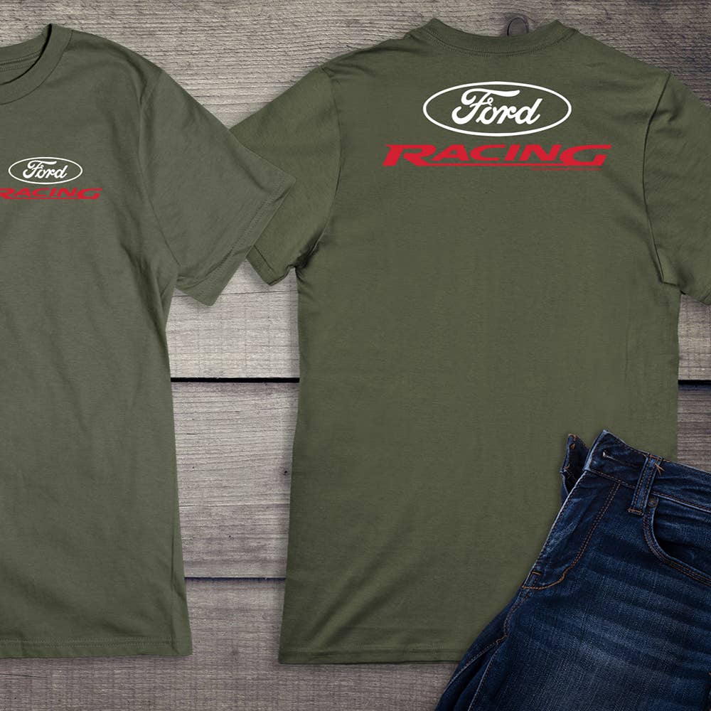 Artopia - Wholesale Screen Printed T-Shirt - Unisex - Ford Racing Logo With Crest T-Shirt5