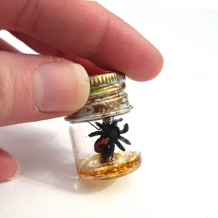 SUPERAWWWSOME - Wholesale Decorative Jar - Spider Specimen Bottle Black Widow Dollhouse Mini Halloween9