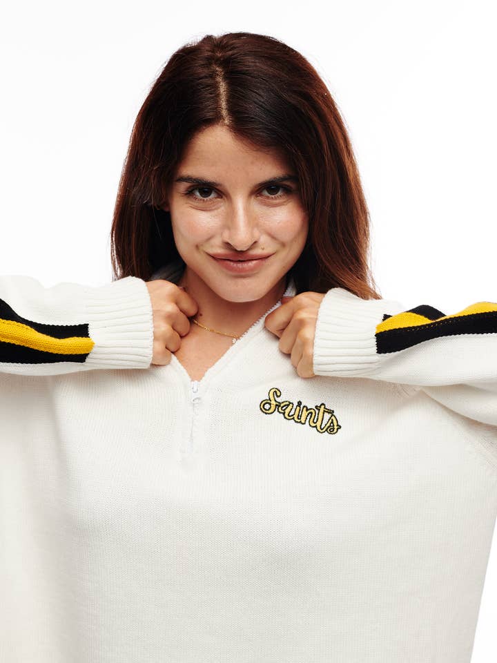 SongLily - Wholesale Sweatshirt - Women's - Saints quarter zip sweater LG SIZE PACK1